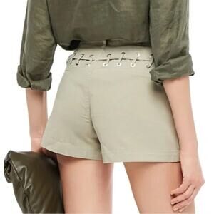 J Brand Olive Green Gibson Cotton-Linen Blend Casual Jordyn Lace Shorts Size 28